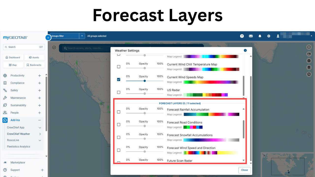 Critical layers weather map forecast layers