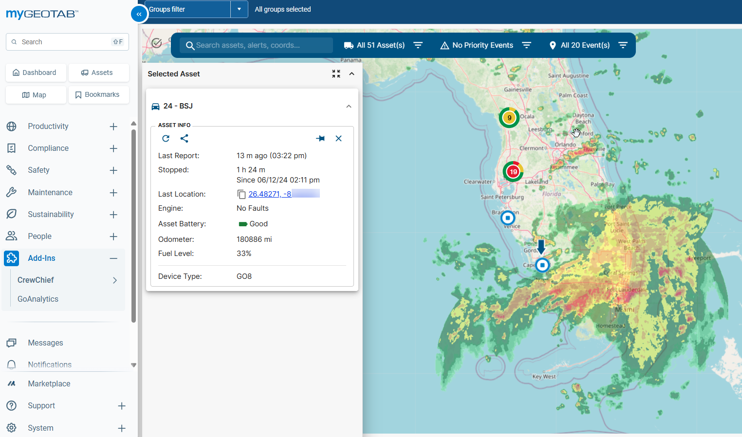 Mobile App Tracking Map