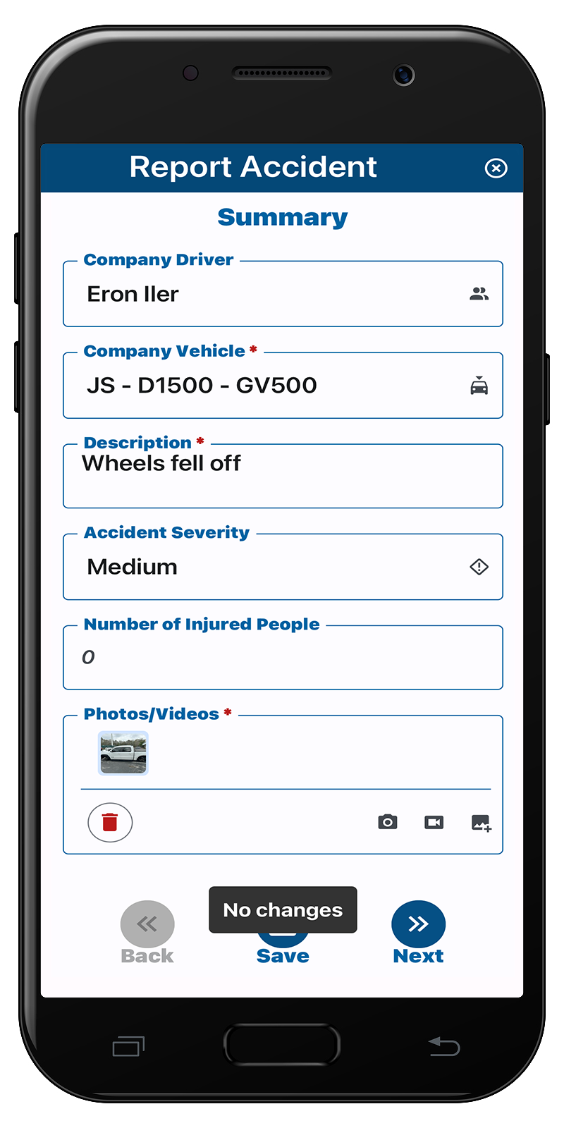 accident reporting phone app