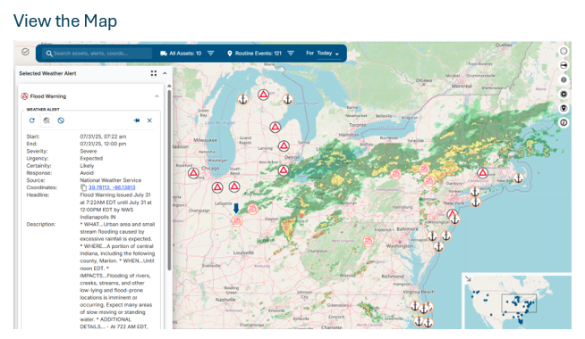 Critical Weather Map View
