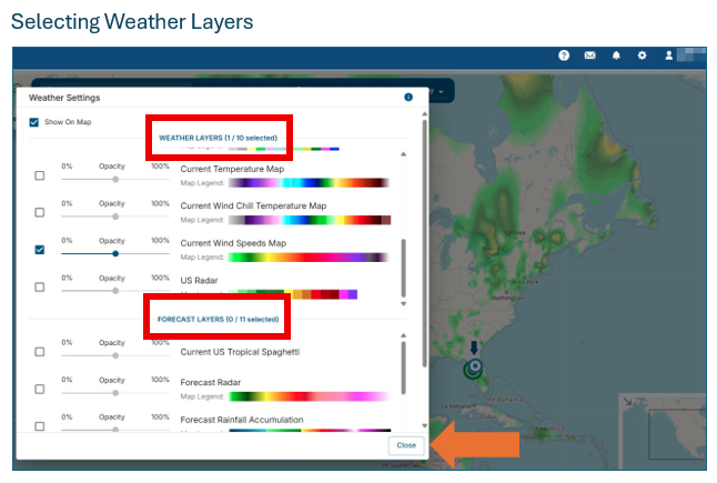 Critical Weather Map View